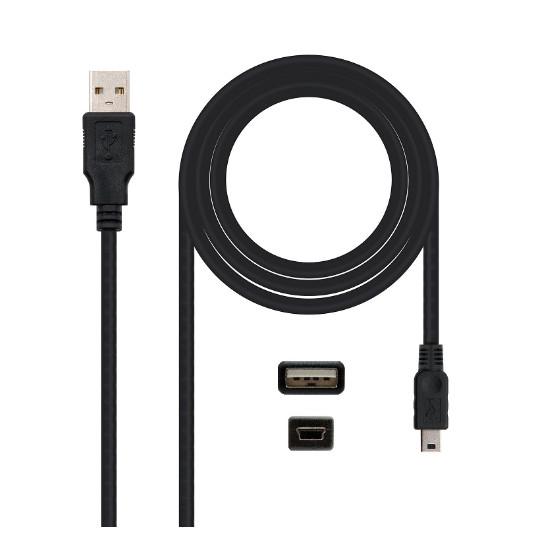 Comprar Cabo USB Macho para miniUSB Macho Preto (50cm)