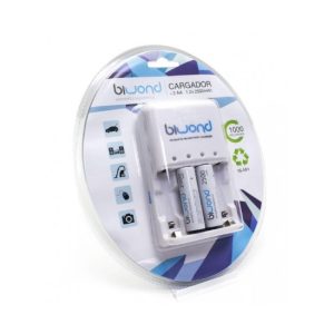 Carregador de Pilhas Rápido com Oferta de 2x Pilhas AA 2500mAh