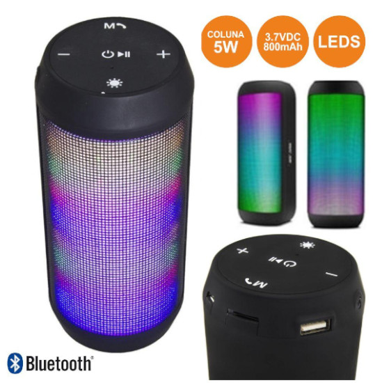 Comprar Coluna Bluetooth Portátil com LEDs